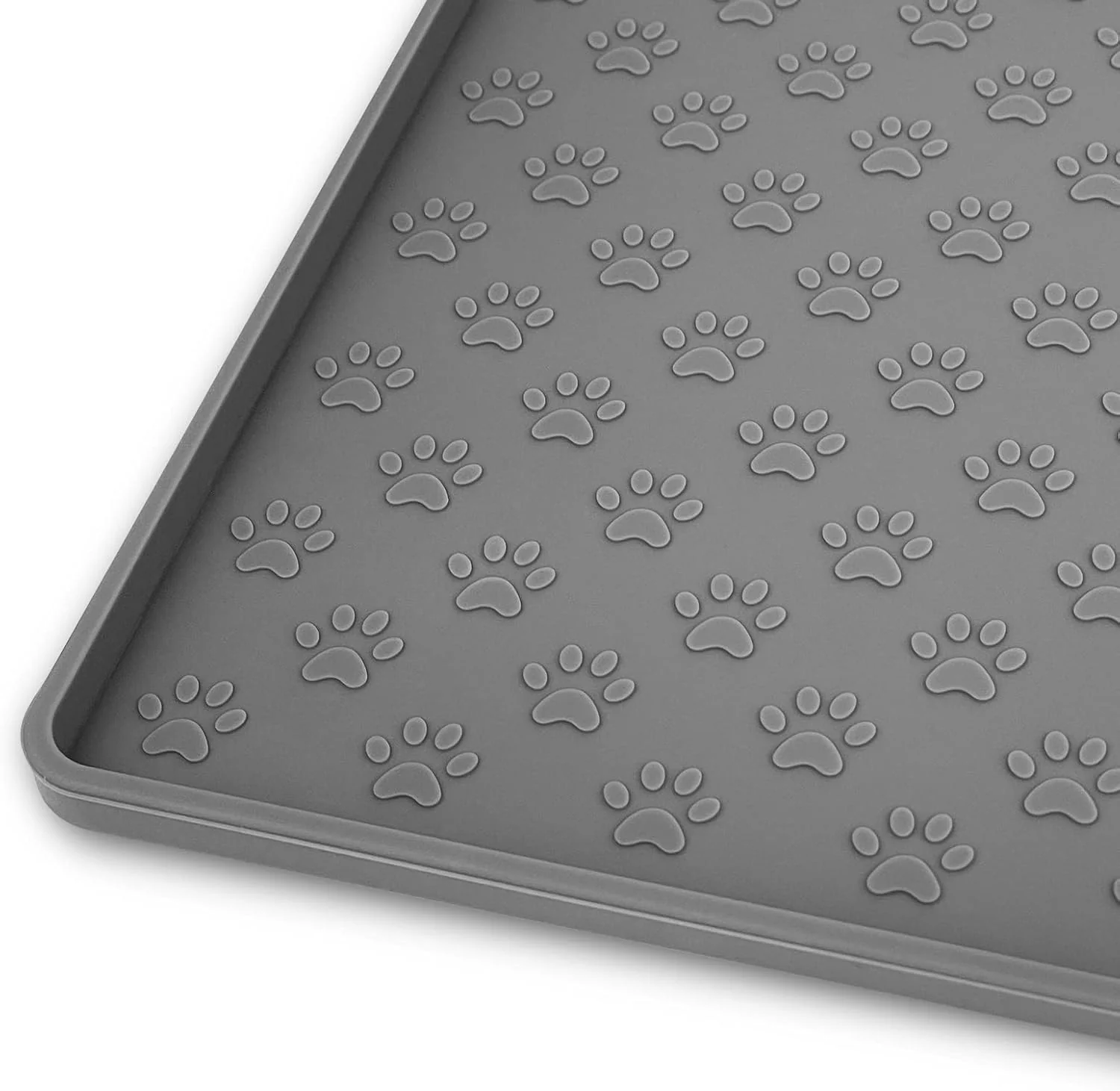 Original Design Ptlom Pet Placemat for Dog and Cat Mat for Prevent Food and Water Overflow Suitable for Small Medium and Big Pet 18 12 Grey Silicone Specialty