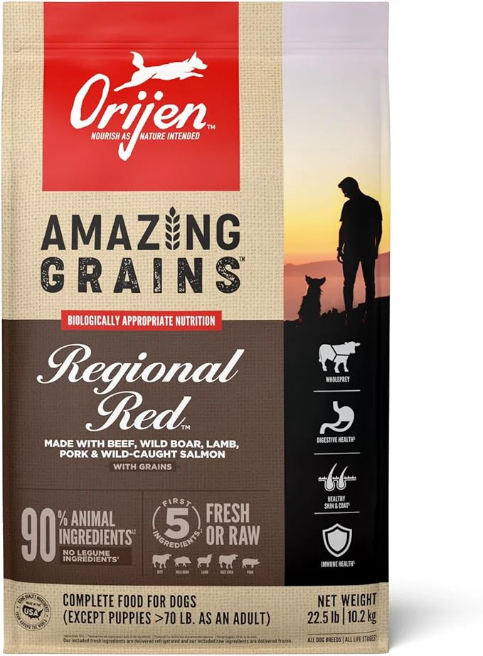 Refined ORIJEN Grains High Protein Dry Dog Food Regional Red Recipe 22.5lb BagAbout This Convenient