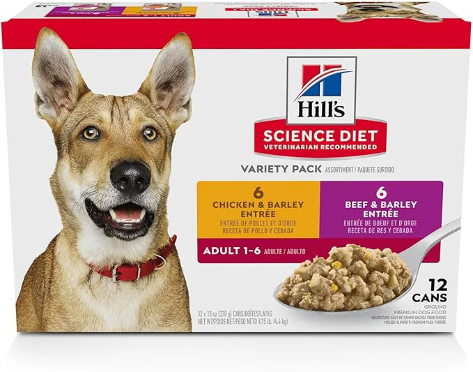 High-Quality Hill's Science Diet Adult 1-6 Wet Dog Food Variety Pack Chicken Beef 13 oz. Cans 12-PackAbout This Elite