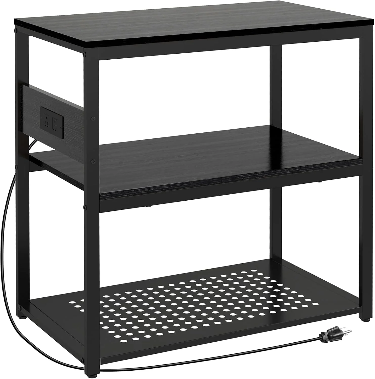 Recyclable 20-29 Gallon Fish Tank Stand with Power Outlets 3-Tier Metal Aquarium Stand Breeder Reptile Tank Stand with Shelf for Home Office 660LBS Capacity 29.5 x 15.8 x 30.1 inches Black Comfortable