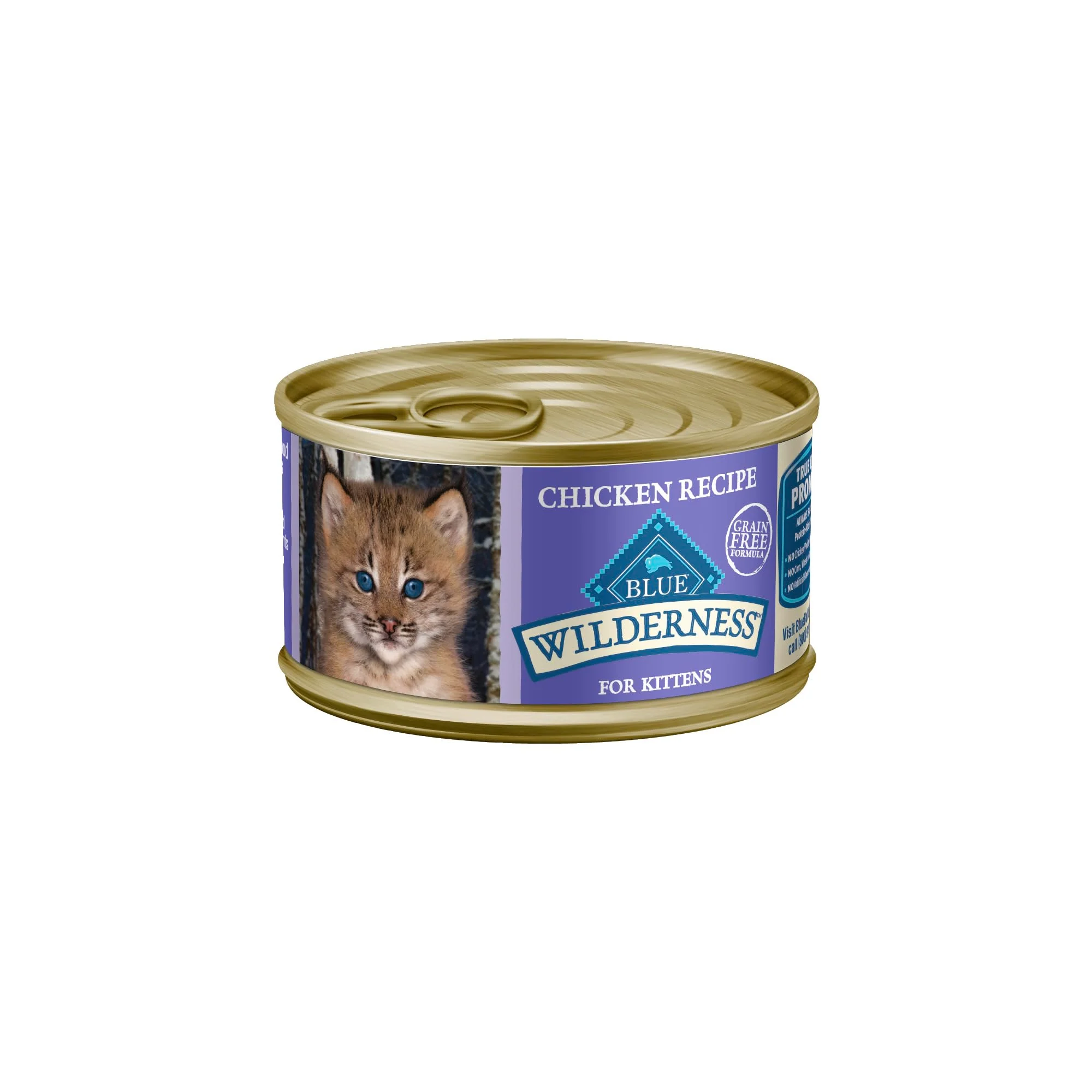 Minimalist Blue Buffalo Wilderness High-Protein Grain- Wet Kitten Food - Chicken Paté 3-oz Cans 24 Count Sophisticated