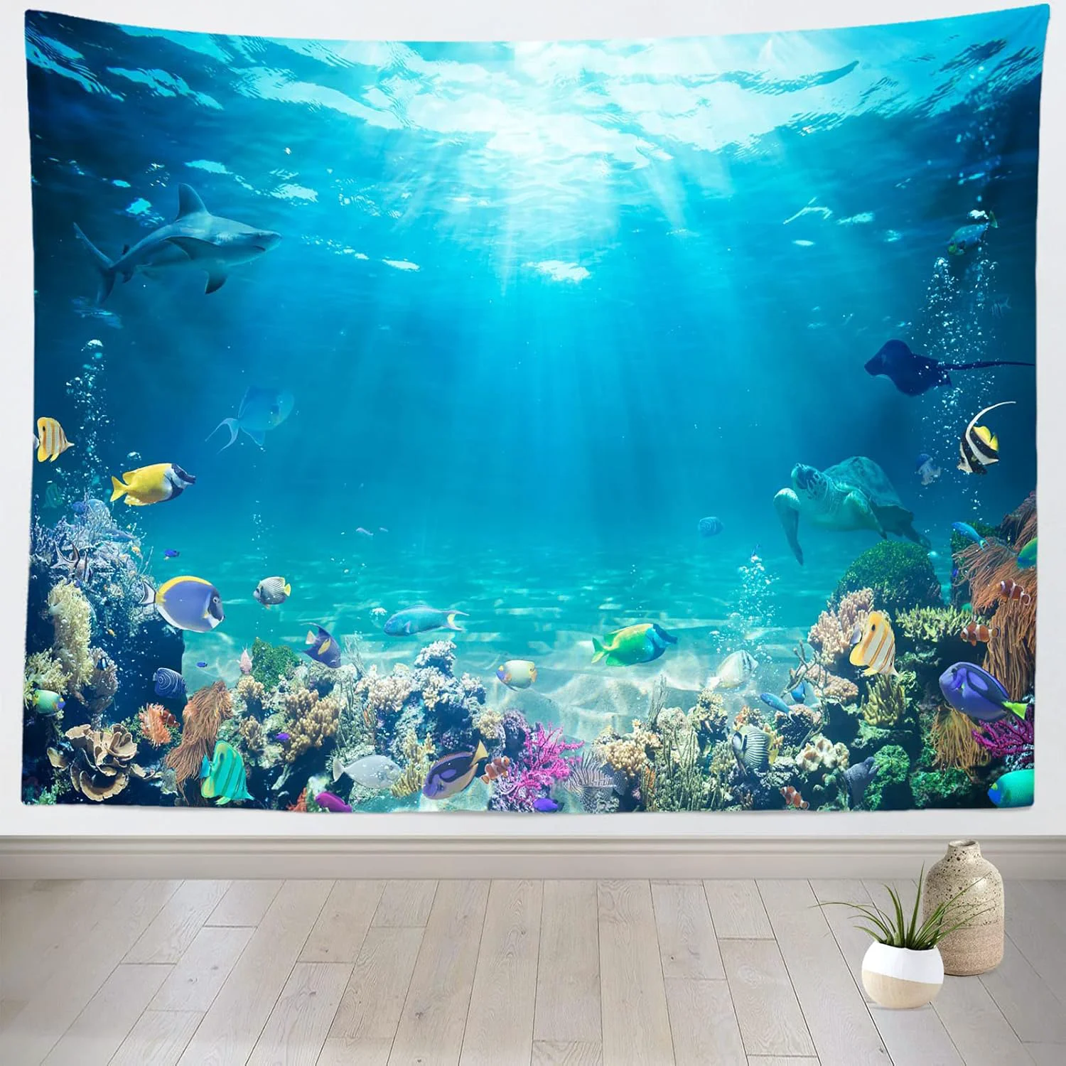 Professional Loccor Underwater World Tapestry Blue Ocean Wall Hanging Under the Sea Coral Reef Wall Tapestry 118X78 Inches Tropical Fish Tank Undersea Tapestries Marine Wall Art for Bedroom Living Room Dorm Decor Crafted