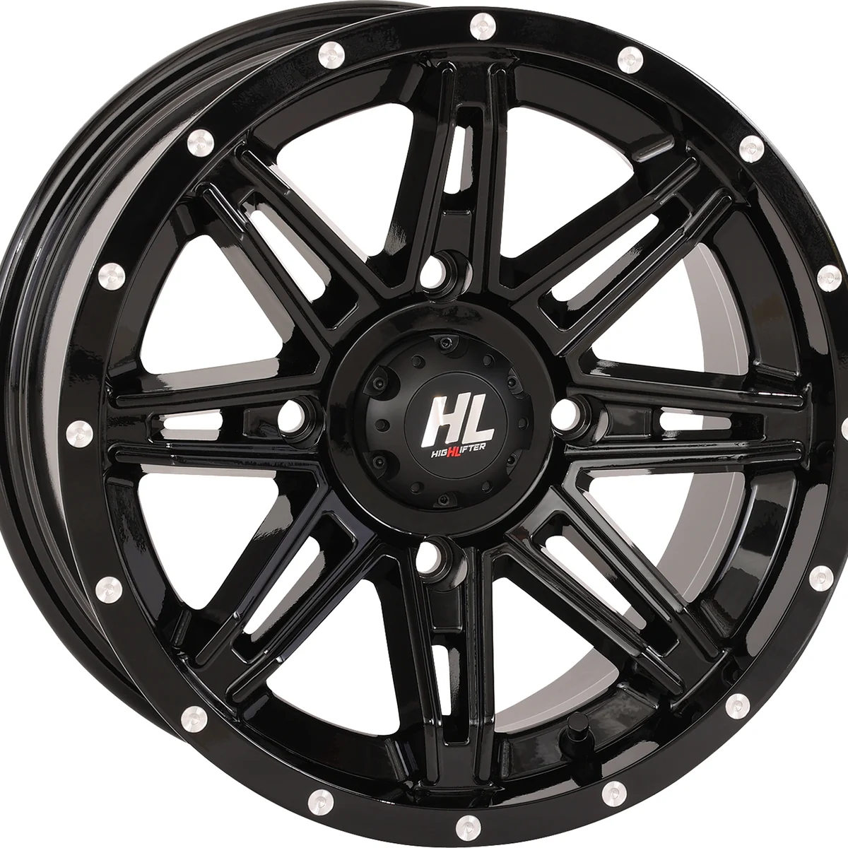 Long-Lasting HIGH LIFTER Wheel - HL22 - Front Rear - Gloss Black - 14x7 - 4 156 - 4 3 10 mm 14HL22-1256 Organic