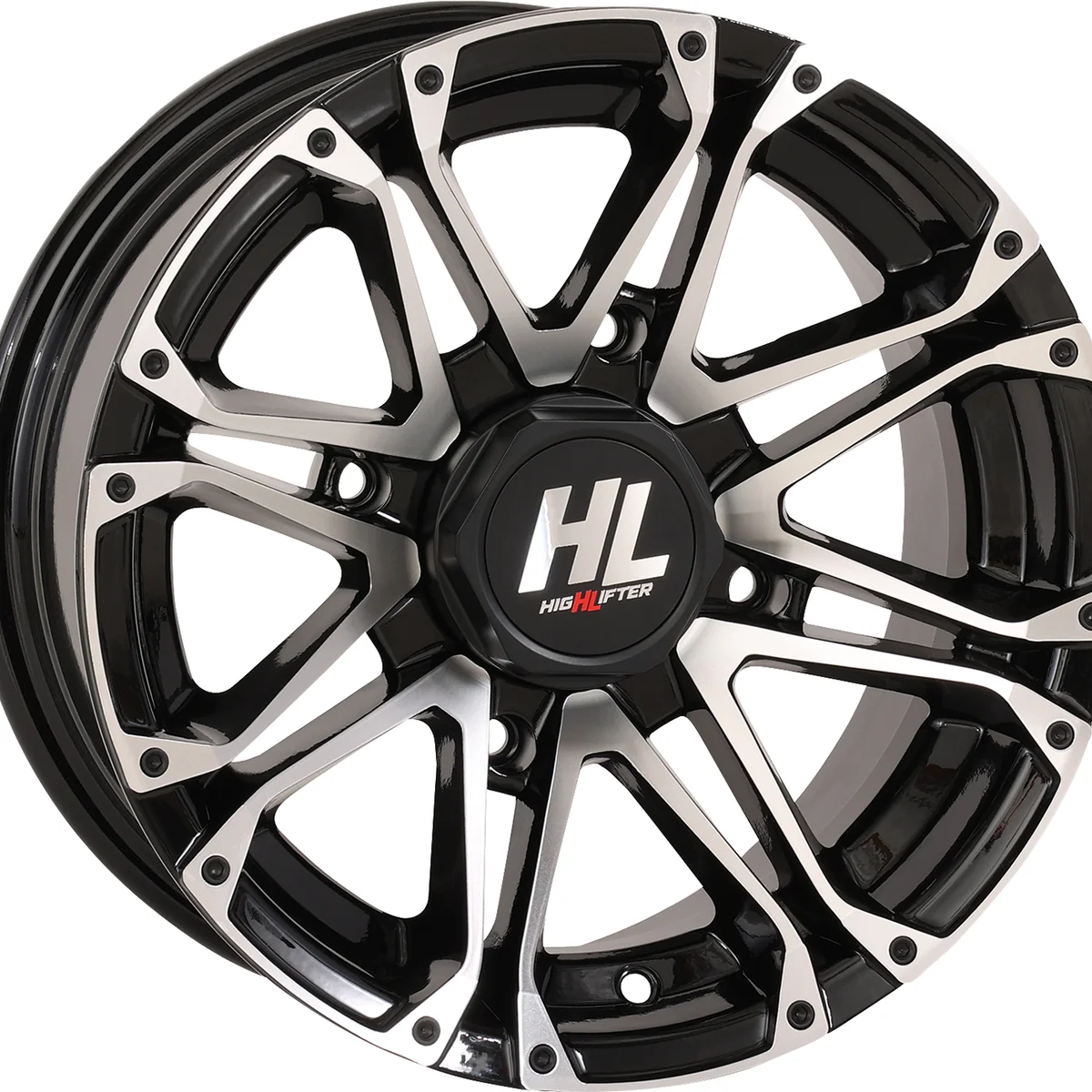 Prestigious HIGH LIFTER Wheel - HL3 - Front Rear - Gloss Black w Machined - 14x7 - 4 156 - 4 3 5 mm 14HL03-1156 Fine