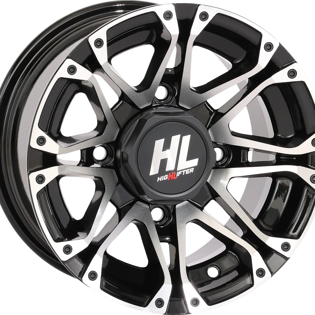 Recyclable HIGH LIFTER Wheel - HL3 - Front Rear - Gloss Black w Machined - 12x7 - 4 156 - 4 3 5 mm 12HL03-1156 High-Quality