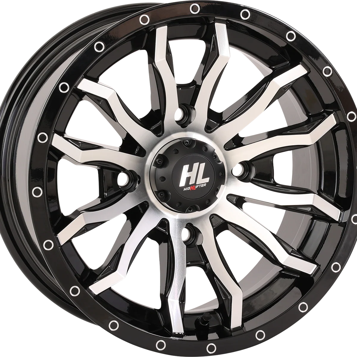 Quality HIGH LIFTER Wheel - HL21 - Front Rear - Gloss Black w Machined - 22x7 - 4 137 - 4 3 10 mm 22HL21-1137 Fast