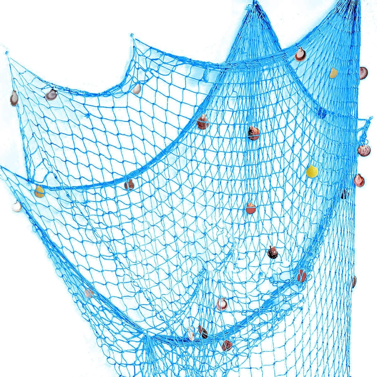 Functional Nature Fish Net Wall Decoration with Shells Ocean Themed Wall Hangings Fishing Net Party Decor for Pirate Party Wedding Photographing Decoration Traditional