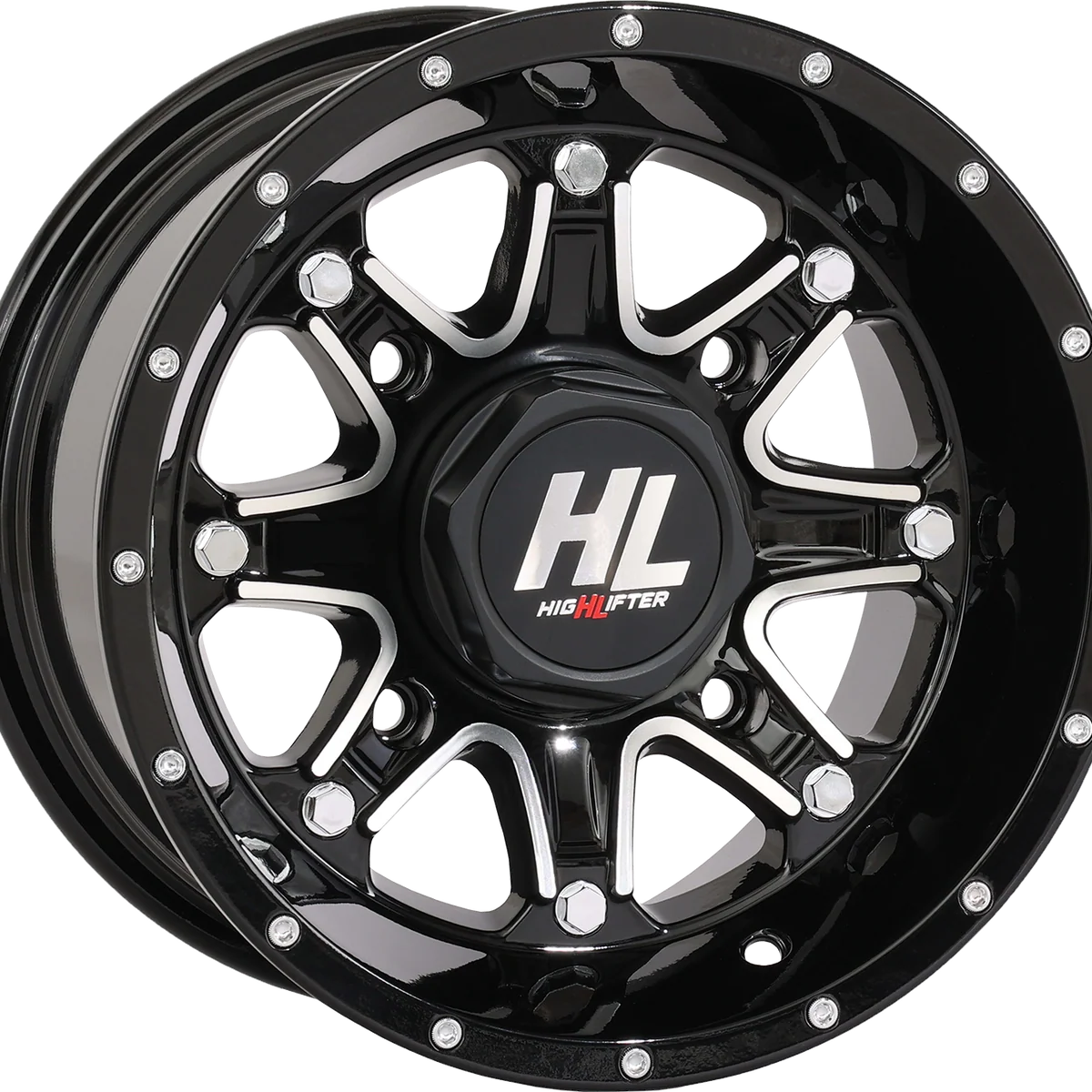 Fine Crafted HIGH LIFTER Wheel - HL4 - Rear - Gloss Black w Machined - 12x7 - 4 110 - 2 5 -47 mm 12HL04-1111 Trusted