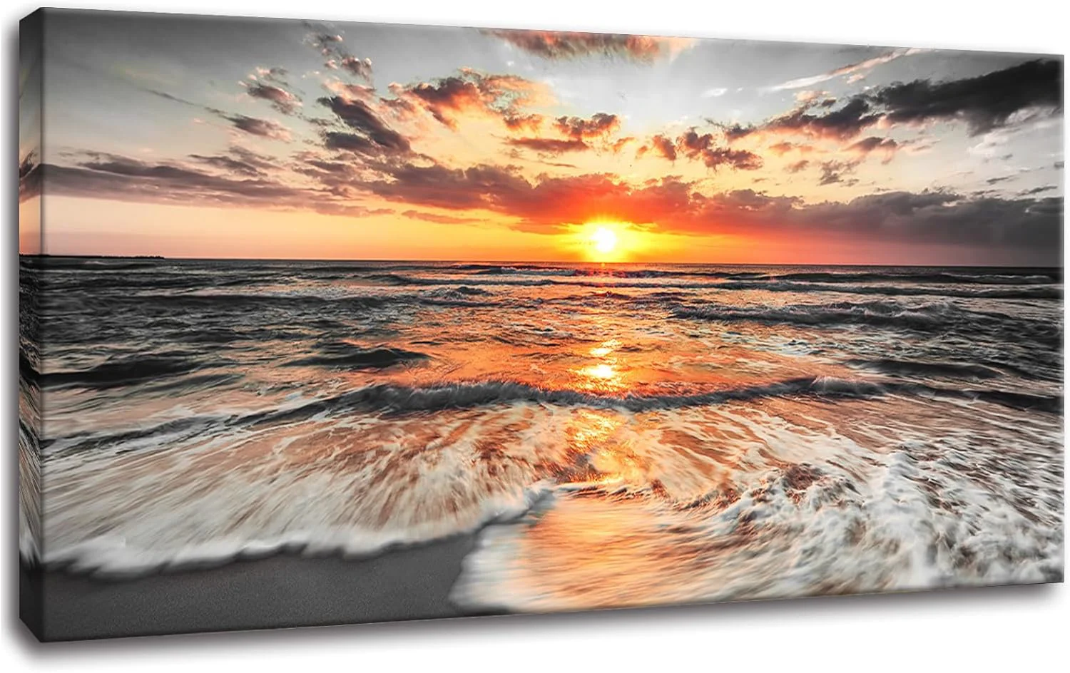 Expertly Made Yxbhhym-Bedroom Wall Decor Beach Wall Art Black and White Sunset Canvas Prints Art Seascape Prints Poster Ocean Room Decor Painting Large Pictures for Living Room Wall Decoration Office Décor Consistent