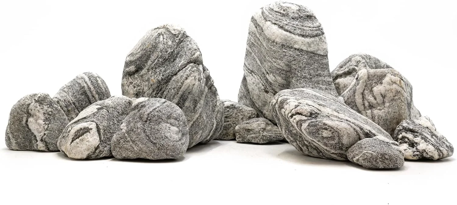 Selected Natural Aquarium Rocks Silver Seiryu Rock Mountain Stone Decor Rocks for Aquariums and Terrariums Animal Feeding Box Micro Landscape Stone Landscape and Bonsai 40lb 2-10inch 12-14Pcs Elegant