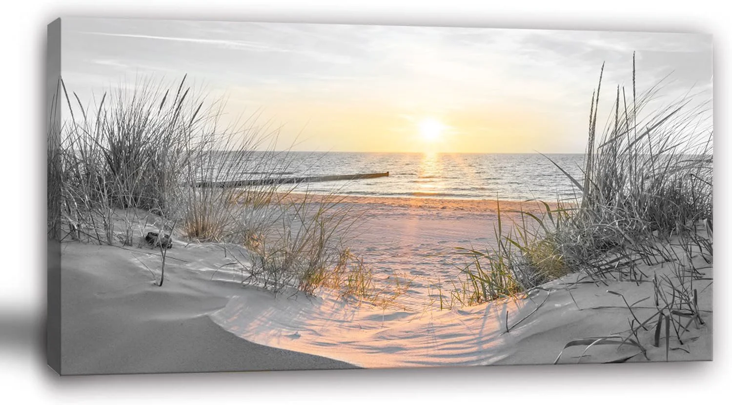 Long-Lasting Yxbhhym-Beach Wall Art Prints Sunset Black and White Wall Art Coastal Wall Decor Ocean Picture for Living Room Wall Art Bedroom Seascape Artwork Sea Scene Painting Modern Bathroom Office Decor Durable