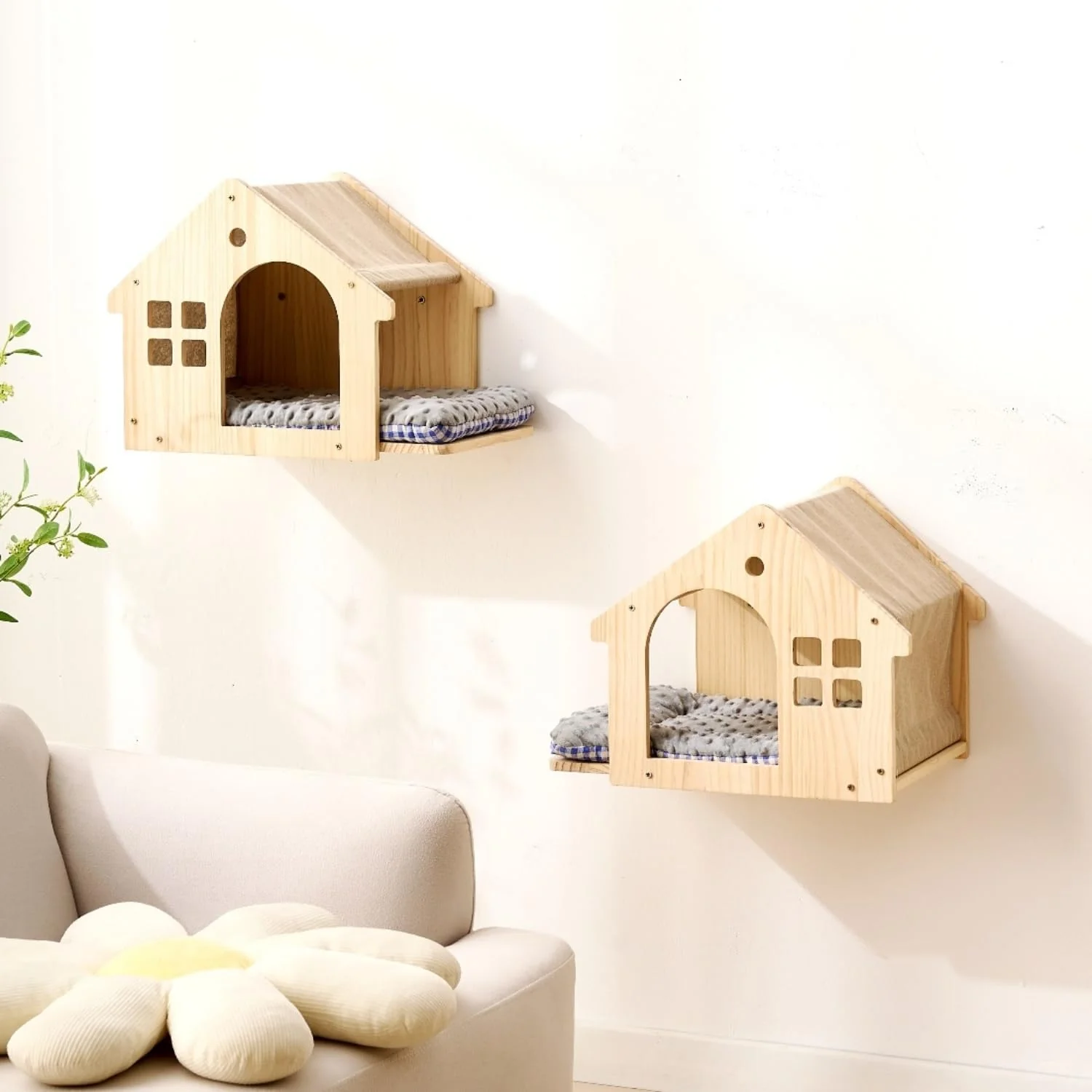 Exclusive SHENGOCASE Natural Wood Cat Wall Shelves Bed. Chosen for quality not just packaging. Secure