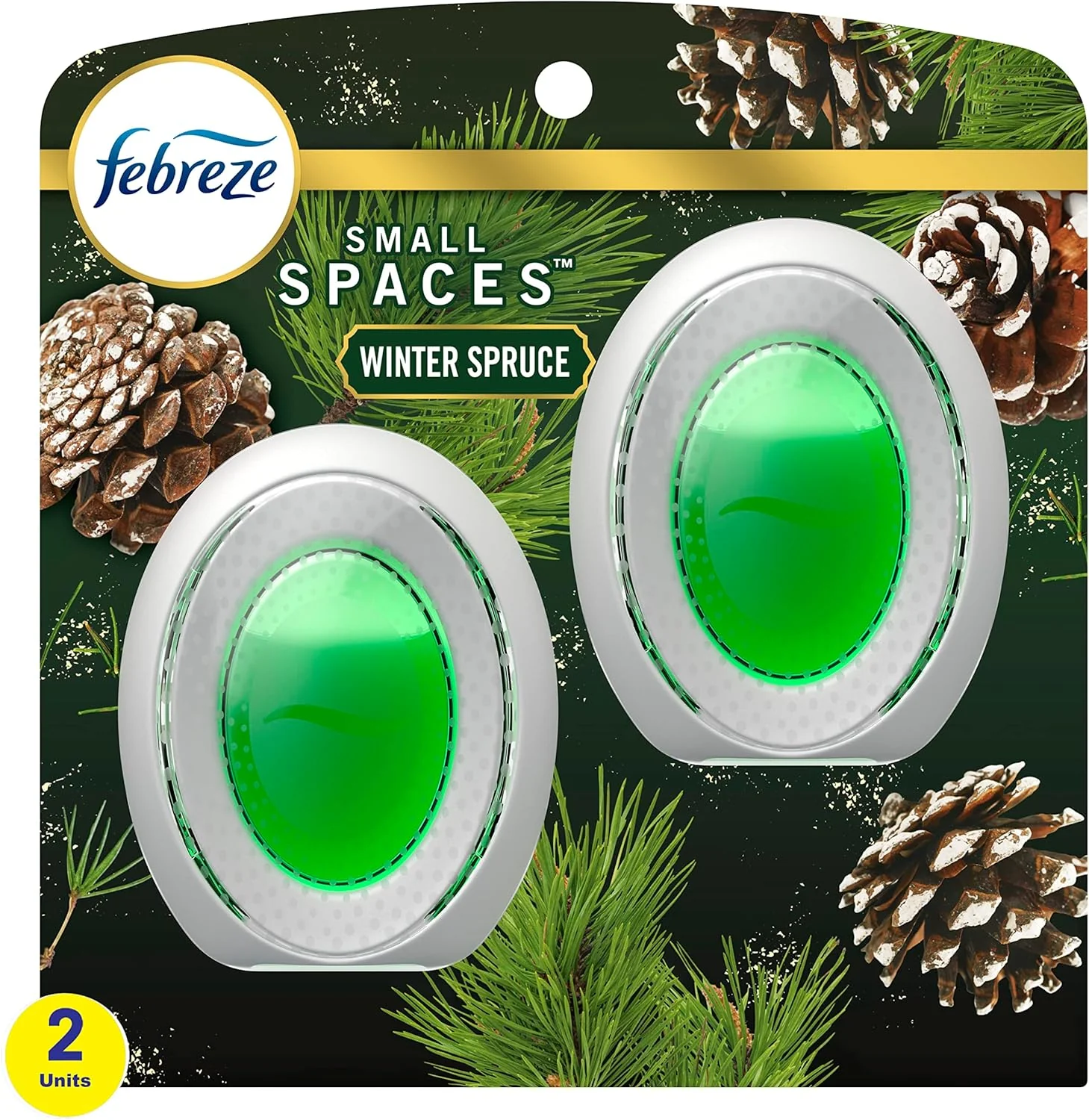 Pure Febreze Small Spaces Air Freshener Limited Edition Scents Winter Spruce 2 Pack Stylish