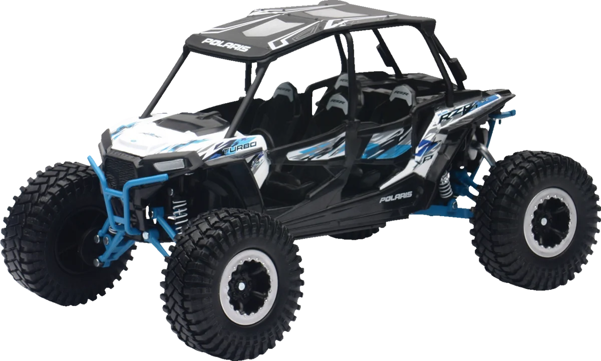 High-Performance New Ray Toys Polaris RZR XP 4 Turbo EPS Rock Crawler - 1 18 Scale - White Lightning 57976A Original