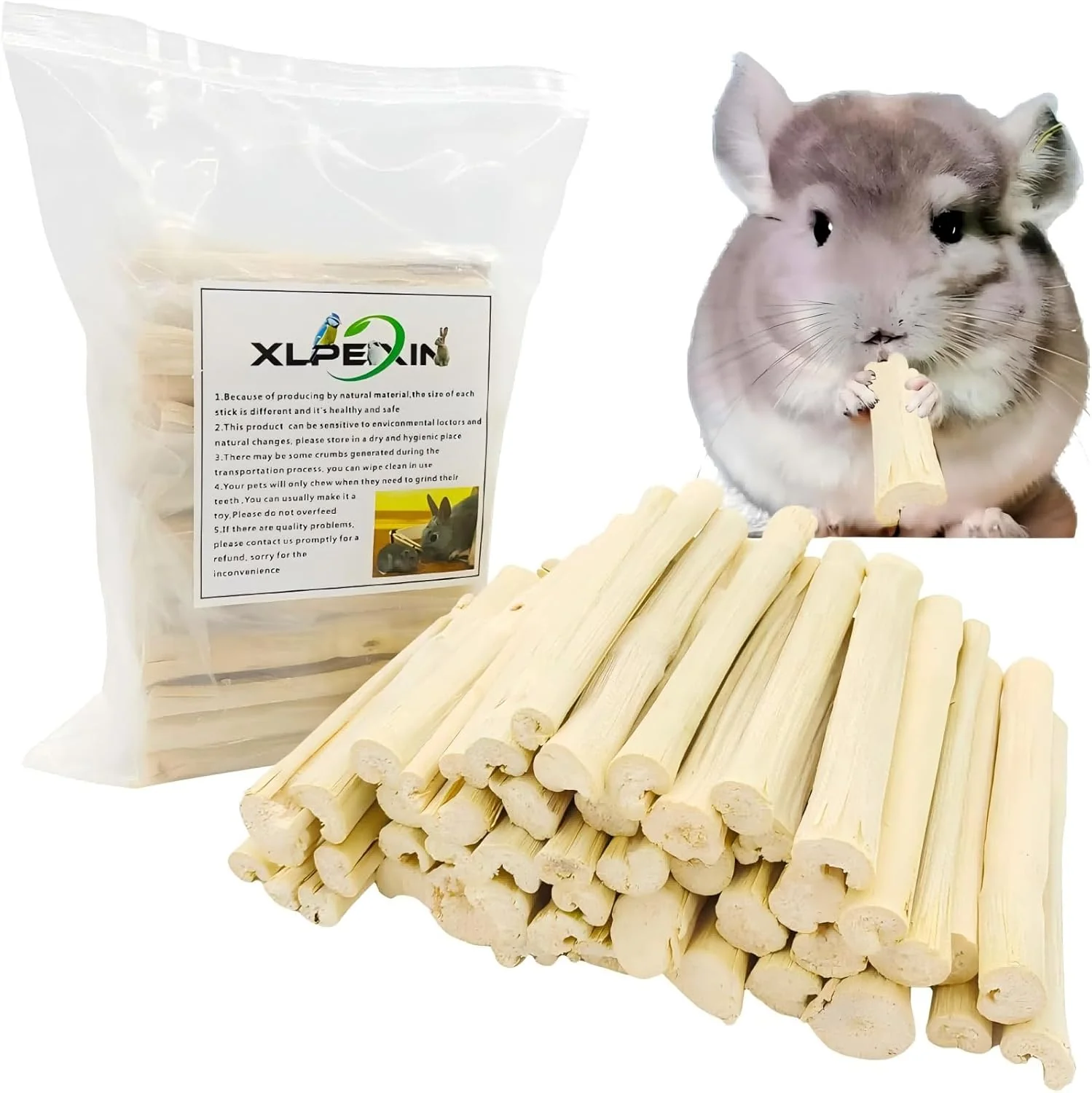 Genuine 700g 1.5lb Sweet Bamboo Sticks for Rabbits Bunny Chew Toys Chinchilla Molar Treats Chew Sticks for Small Animals Rabbits Hamsters Guinea Pigs Modern