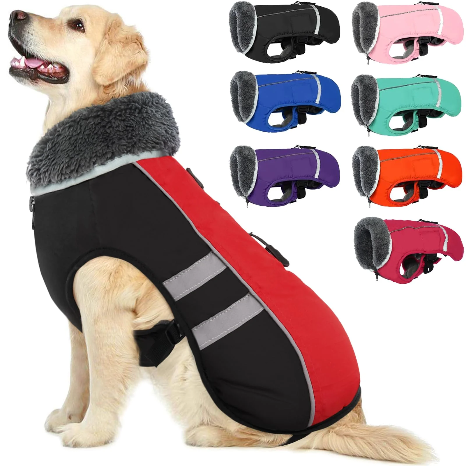 Premium QBLEEV Warm Dog Coat - Reflective Waterproof Winter Jacket for All Sizes Soft
