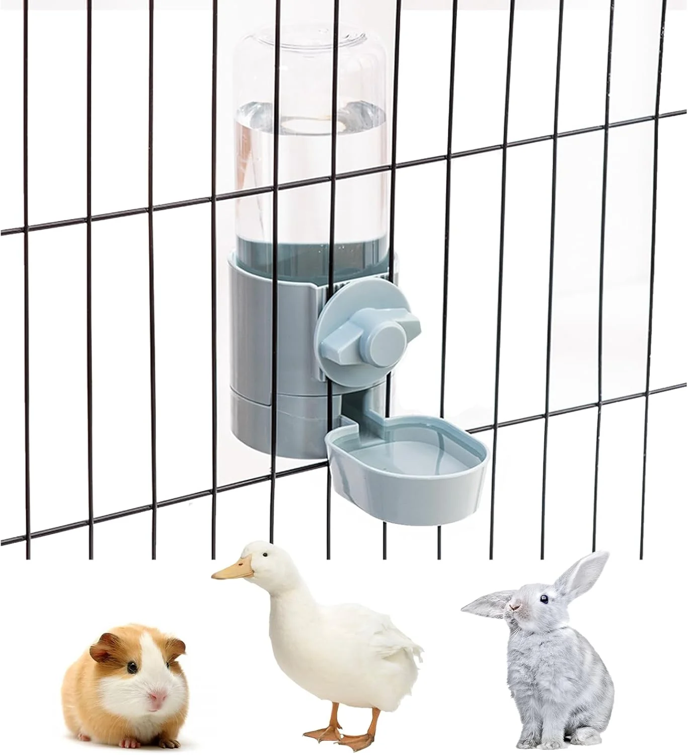 Elite Rabbit Water Bottle 17 OZ Bunny Hanging Water Fountain Automatic Guinea Pig Water Dispenser No Leak Drinking Feeder for Bunny Chinchilla Hamsters Cat Dog Small Animals Blue Recyclable