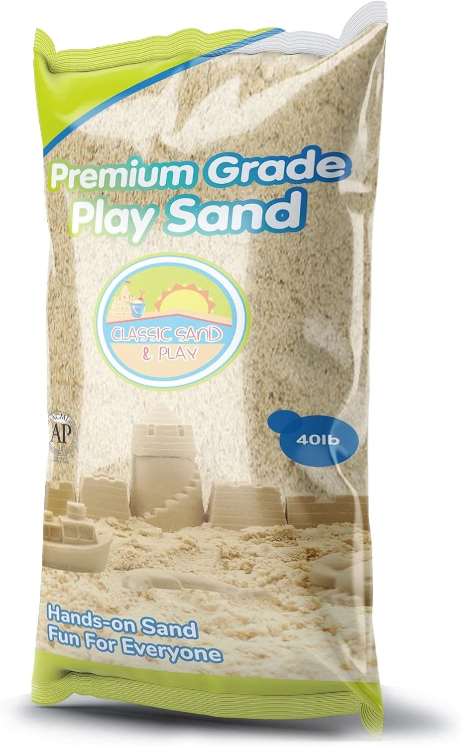 Smart Classic Sand and Play Sand for Sandbox Table Therapy and Outdoor Use 40 lb. Bag Natural Non-Toxic Wet Castle Building for Creativity and Stimulates Sensory Skills Clean