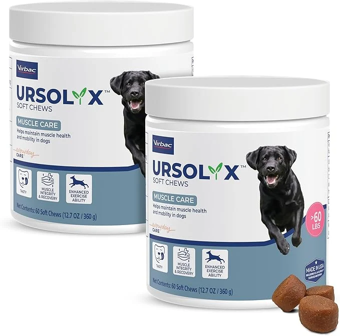 Professional URSOLYX Soft Chews for Dogs Muscle Health Support for Senior Active or Recovering Dogs Large 120 Count 4-Month SupplyAbout This Advanced
