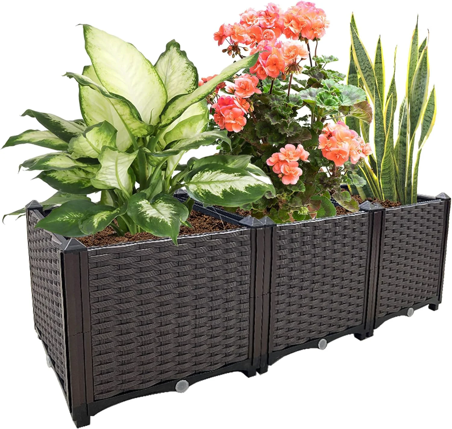 Outstanding Raised Garden Bed Large Planters for Outdoor Plants Deepened Plant pots Planter Box d Garden Patio Balcony Deck to Planting Flowers Vegetables Tomato and Herbs Environmentally Friendly