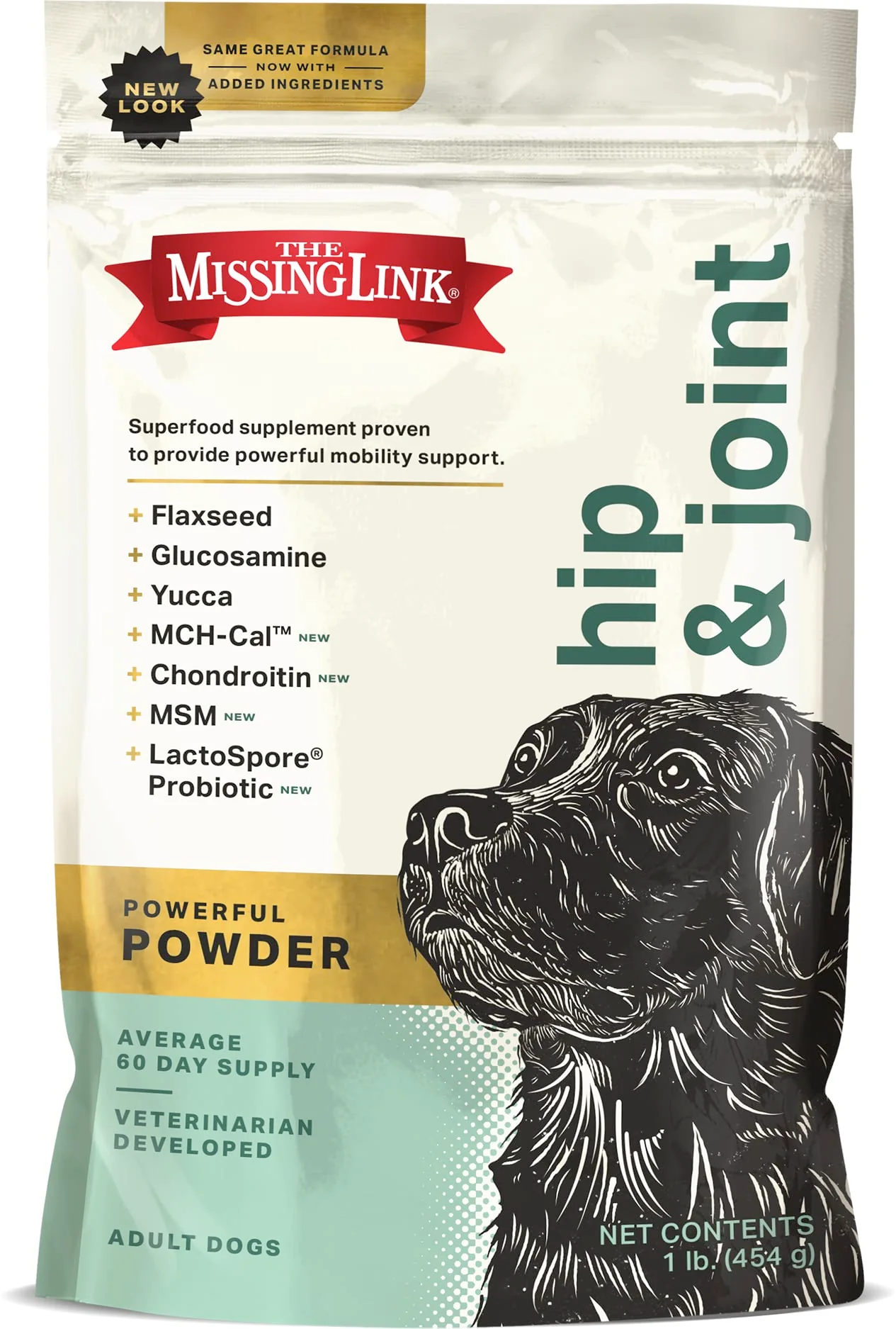 Optimized The Missing Link Hip Joint Probiotics for Dogs — 1lb Joint Support Powder Long-Lasting