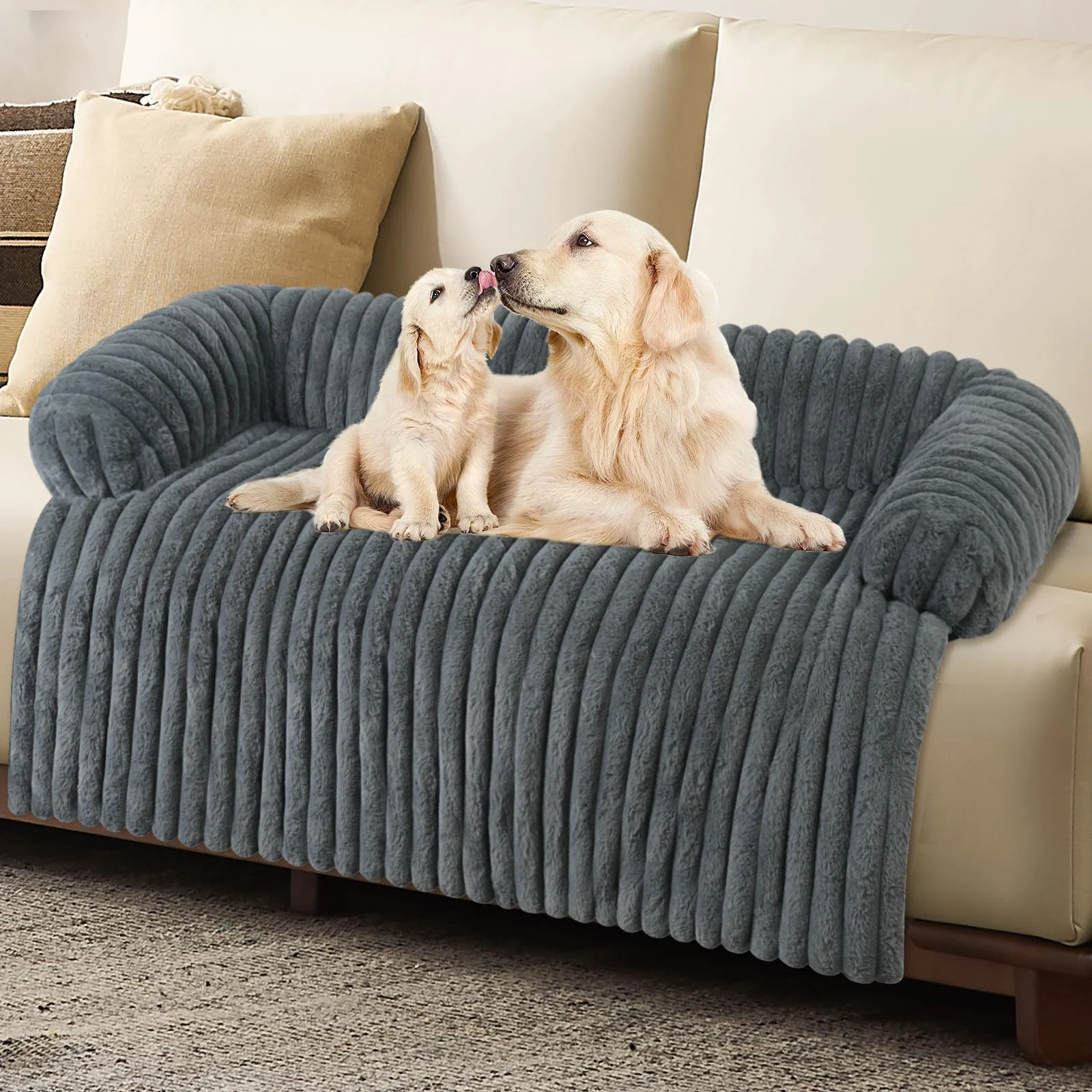 Dependable Wn's Day Luxurious Dog Couch Bed – Grey XL Waterproof Washable Cover Fast