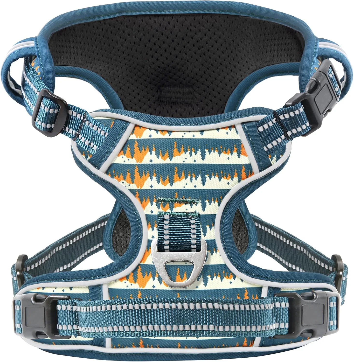 Genuine Timos Dog Harness No-Pull Pet Harness with 2 Leash Clips 3 Snap Buckles Adjustable Soft Padded Dog Vest Reflective No-Choke Pet Oxford Vest with Easy Control Handle for Small Medium Large Dogs Comfortable