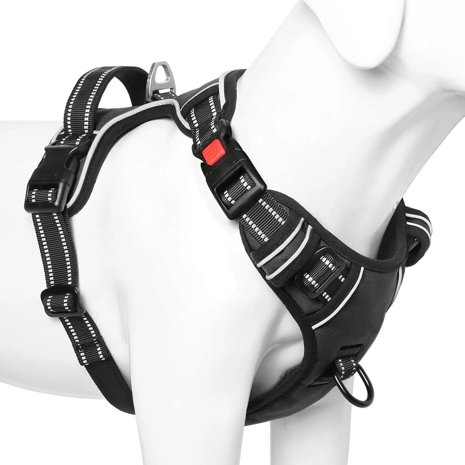 Effective Timos Dog Harness NO Need Go Over Dogs Head 3 Snap Buckles Pet Harness with 2 Leash Clips Adjustable Soft Padded No-Pull Reflective No-Choke Oxford Vest for Small Medium Large Dogs X-Large Packof1 High-Quality