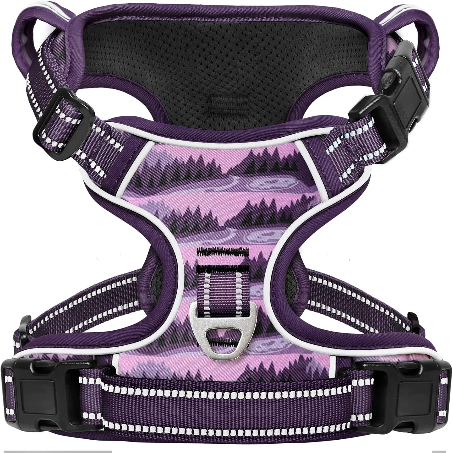 Durable Timos Dog Harness No-Pull Pet Harness Adjustable Soft Padded Dog Vest Reflective No-Choke Pet Oxford Vest with Easy Control Handle for Large Dogs Moon Night L Practical