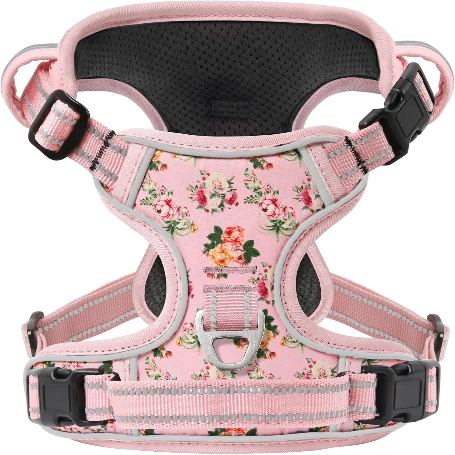Elite Timos Dog Harness NO Need Go Over Dogs Head 3 Snap Buckles Pet Harness with 2 Leash Clips Adjustable Soft Padded No-Pull Reflective No-ChokeOxford Vest for Small Medium Large Dogs X-Large Pack of 1 Secure
