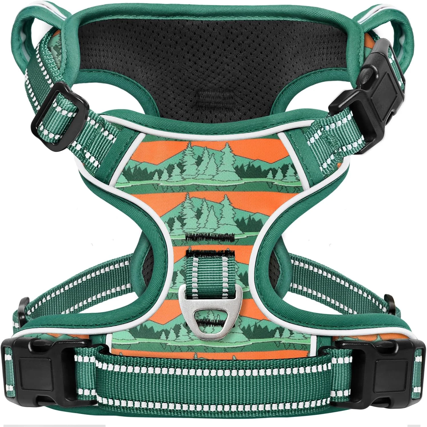 Eco-Friendly Timos No Pull Dog Harness No Choke Front Clip Dog Reflective Harness Adjustable Soft Padded Pet Vest with Easy Control Handle for X-Large Dogs Wilderness XL Sustainable