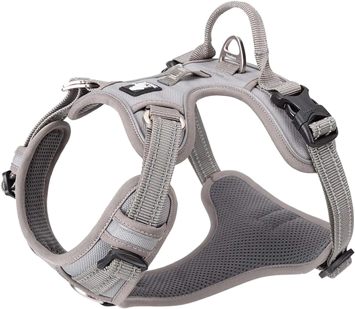 Soft TRUE LOVE Dog Harness No Pull Nylon Reflective Pet Harness Adjustable Comfortable Control Step-in Brilliant Colors Truelove TLH56512 Gray Modern
