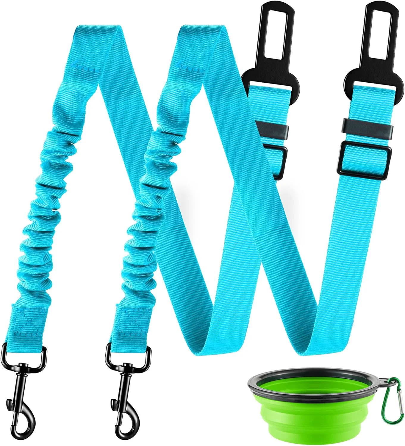 Secure LivTee Dog Seat Belt for Car Retractable Pet Safety Harness Adjustable Nylon Dog Seatbelt Leash Comfortable Dog Accessories for Vehicles Teal-2PCS Healthy