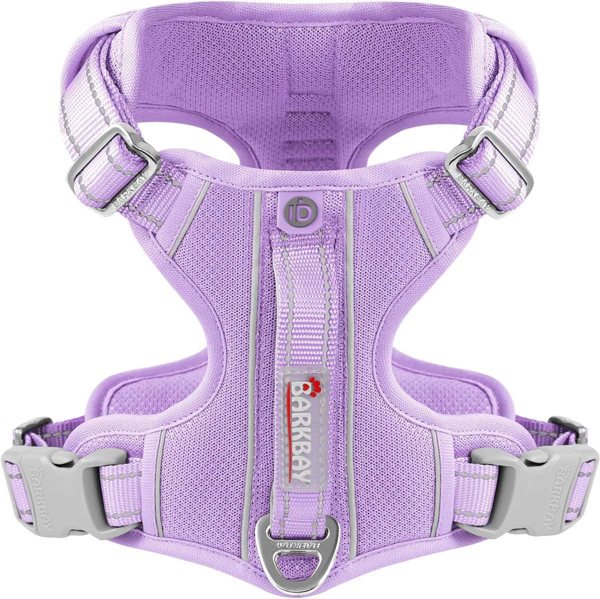Durable BARKBAY Dog Harness No Pull with ID Tag Pocket - Heavy Duty Reflective Easy Control for Large Dogs Violet Purple XL Secure