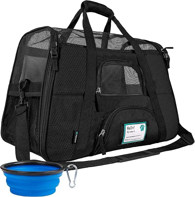 Official PetAmi Airline Pet Carrier for Cat Soft Sided Dog Carrier for Small Dogs Cat Travel Supplies Accessories for Indoor Cats Ventilated Pet Carrying Bag Medium Large Kitten Puppy Small BlackAbout ThisOverview Responsible