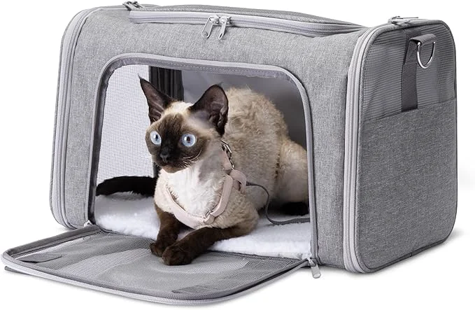 Secure Amazon Basics Soft Cat Dog Carrier with Adjustable Shoulder Strap Airline- Foldable and Portable Design Mesh VentilationAbout ThisOverview Expertly Made