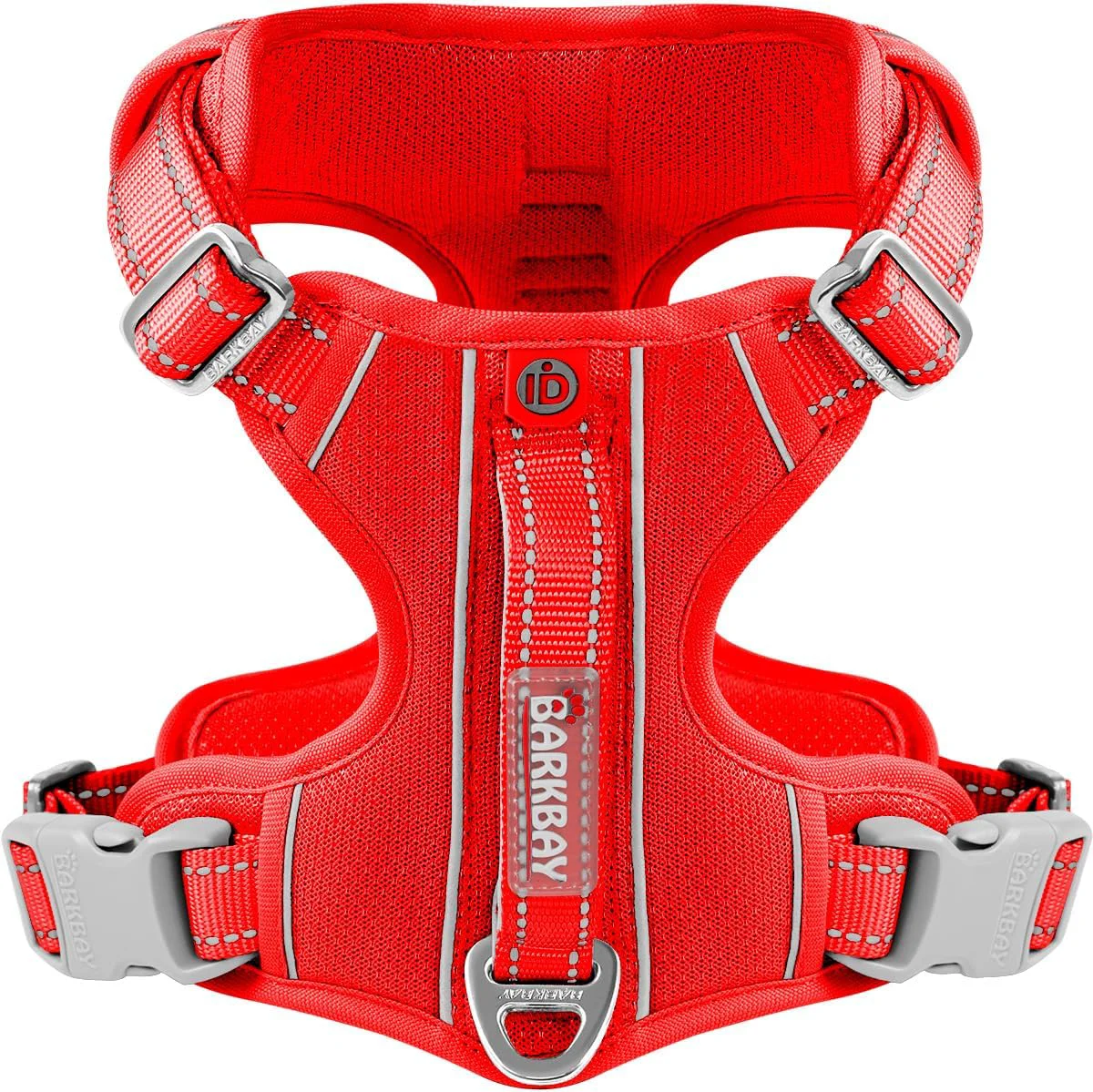 Comfortable BARKBAY Dog Harness No Pull with ID Tag Pocket - Heavy Duty Reflective Easy Control for Large Dogs Red XL Unique