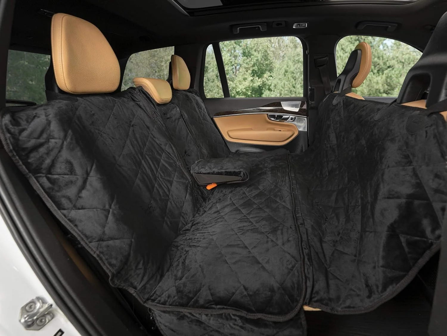 Fast Plush Paws Products Luxury Rear Car Seat Protector w Hammock Washable Waterproof Back Seat Dog Cover for Car Truck SUV Nonslip Tear Resistant Pet Seat Cover Regular Charcoal Authentic