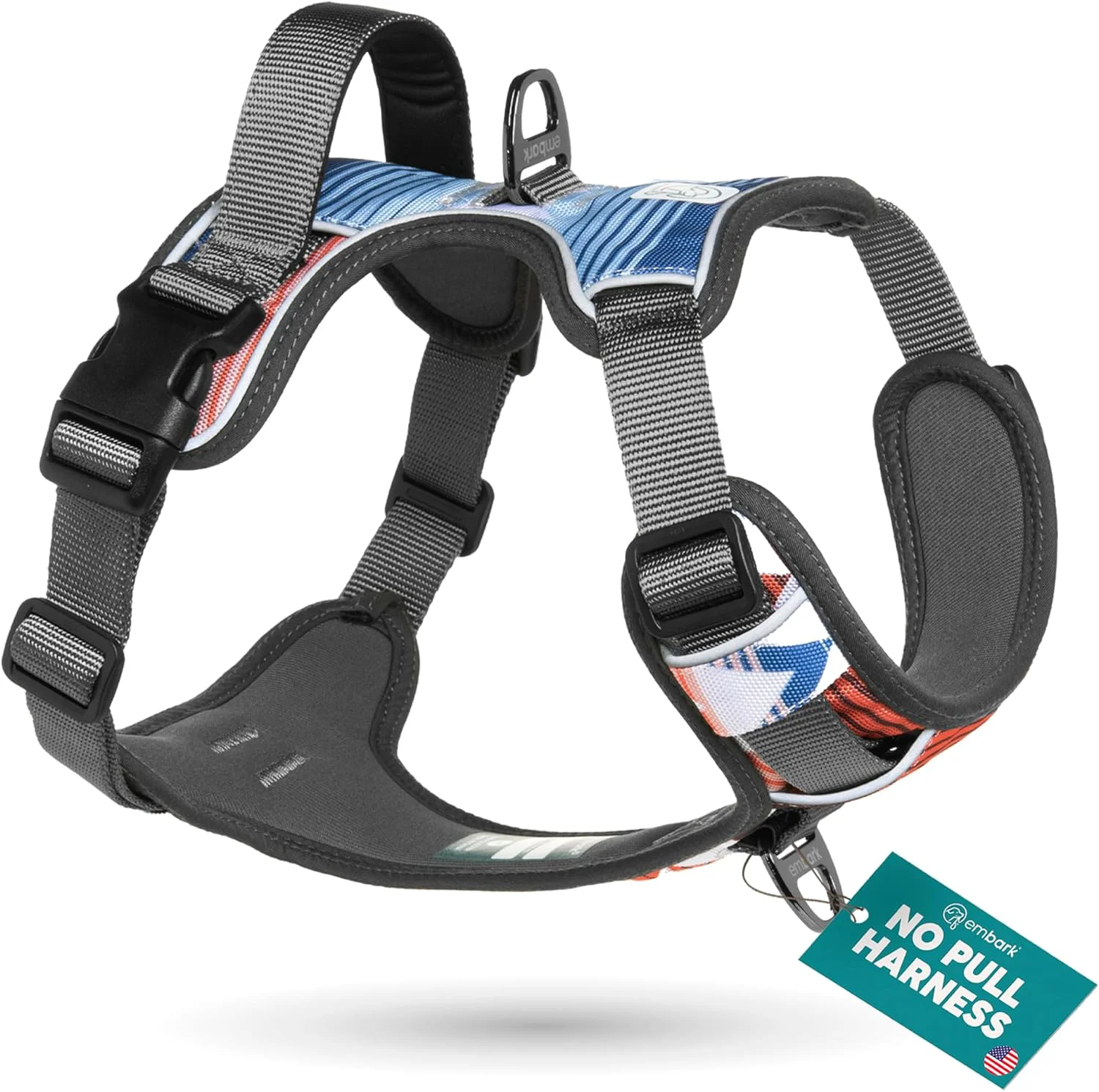 Pure Embark Adventure Dog Harness Reflective Trim No Pull Dog Harness Medium Sized Dogs - Military Grade Nylon Front Clip with Gel Lined Handle. Professional