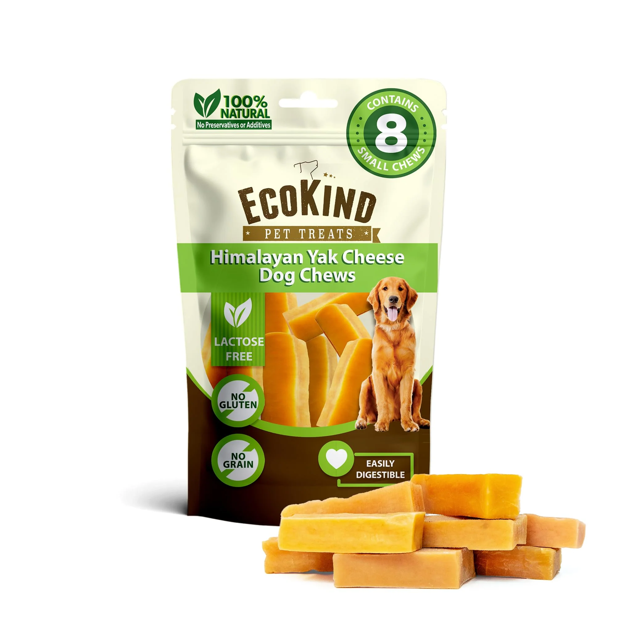 Elite EcoKind Himalayan Gold Yak Cheese Dog Chew for Small Dogs Odorless Long-Lasting Rawhide- Original