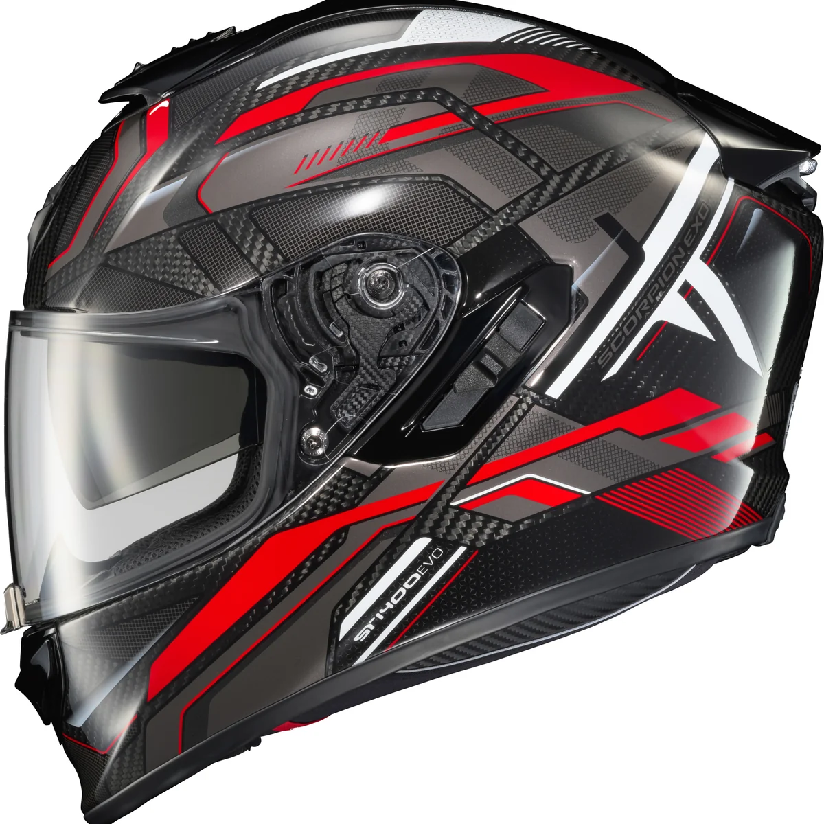 Verified Scorpion - Exo St1400 Evo Carbon Helmet Hex Gloss Red Lg Refined