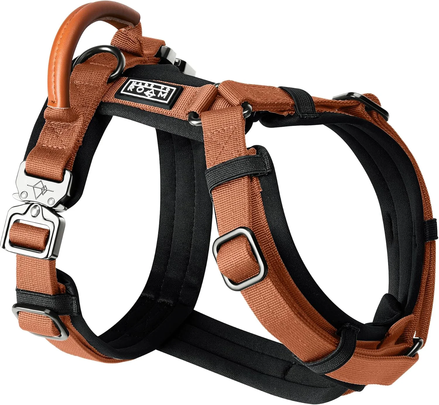 High-Grade MADE TO ROAM Premium Explorer Harness - Y-Shaped Dog Harness with Adjustable Durable Nylon Soft Padding Metal Buckles and Leather Handle for Small Medium Large Dogs Nevada Evening Size 1 Prestigious