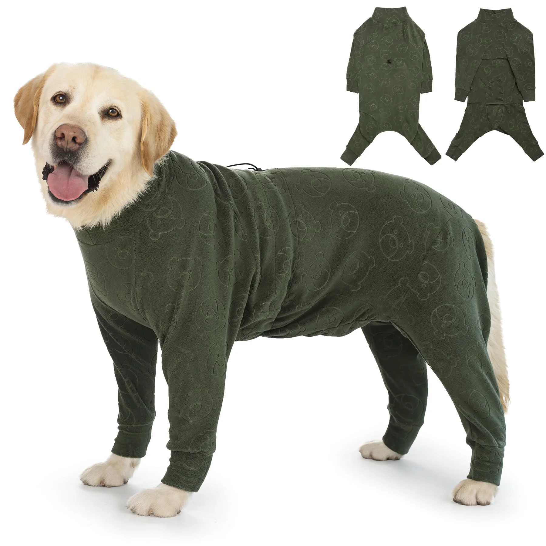 Organic Yeapeeto Dog Coats Autumn Winter Jumpsuit for Large Medium Dogs Warm Polar Fleece Dark Green 5XL Proven