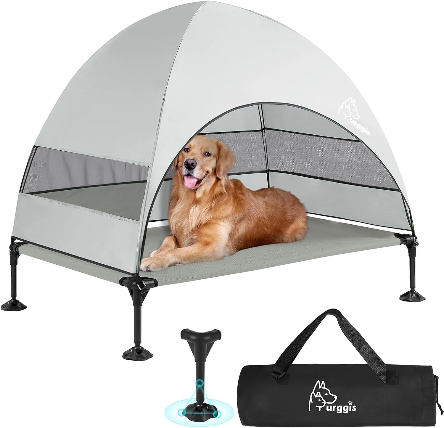 Convenient Upgraded d Dog Bed with Canopy Portable Raised Outdoor Dog Bed with Stable Anti-Slip Feet Removable Wider Shade Raised Dogs Cot for Large Pets Camping Indoor Outdoor Use Sophisticated