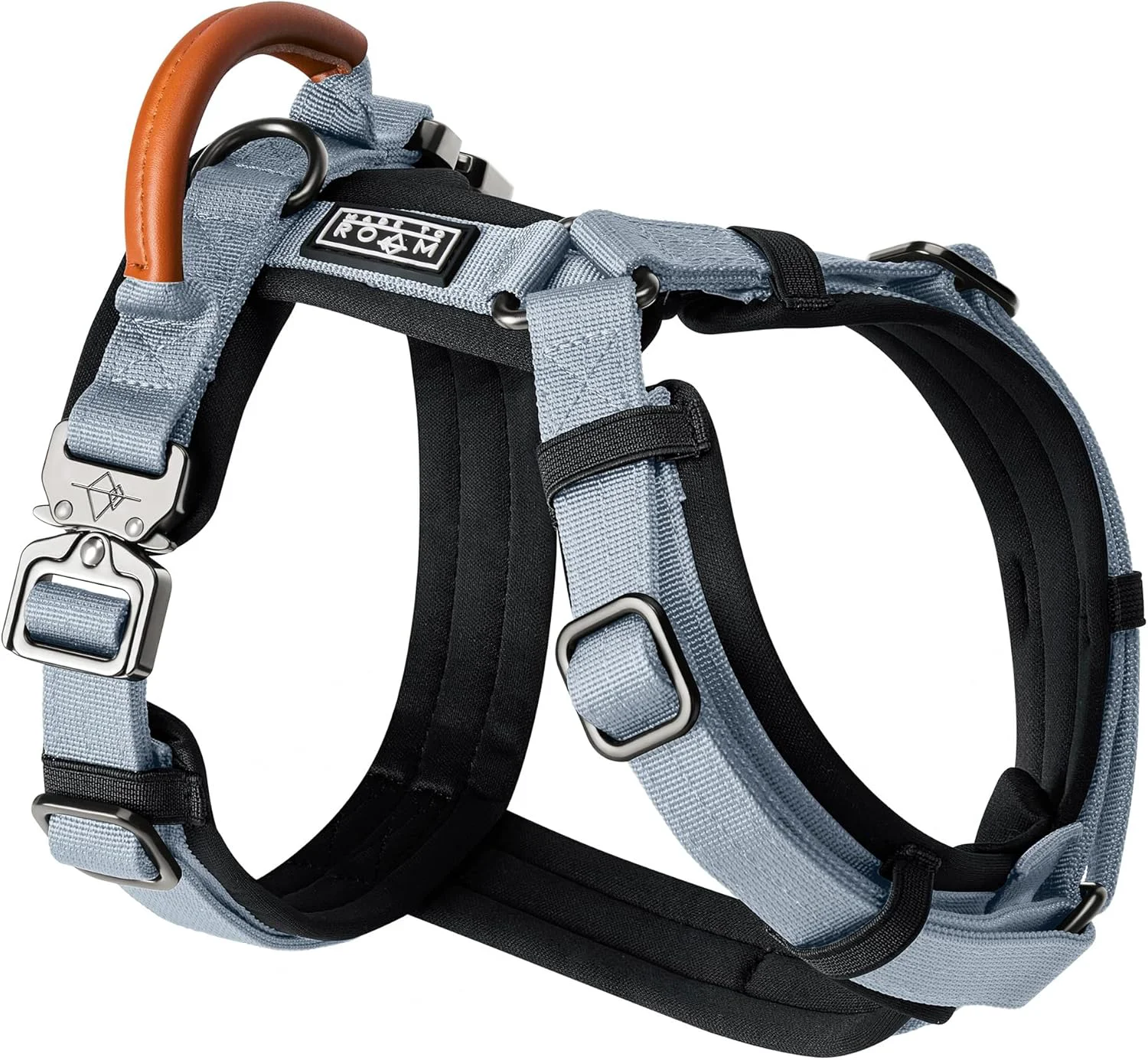 Fast MADE TO ROAM Premium Explorer Harness - Y-Shaped Dog Harness with Adjustable Durable Nylon Soft Padding Metal Buckles and Leather Handle for Small Medium Large Dogs Virginia Mountains Size 1 Detailed