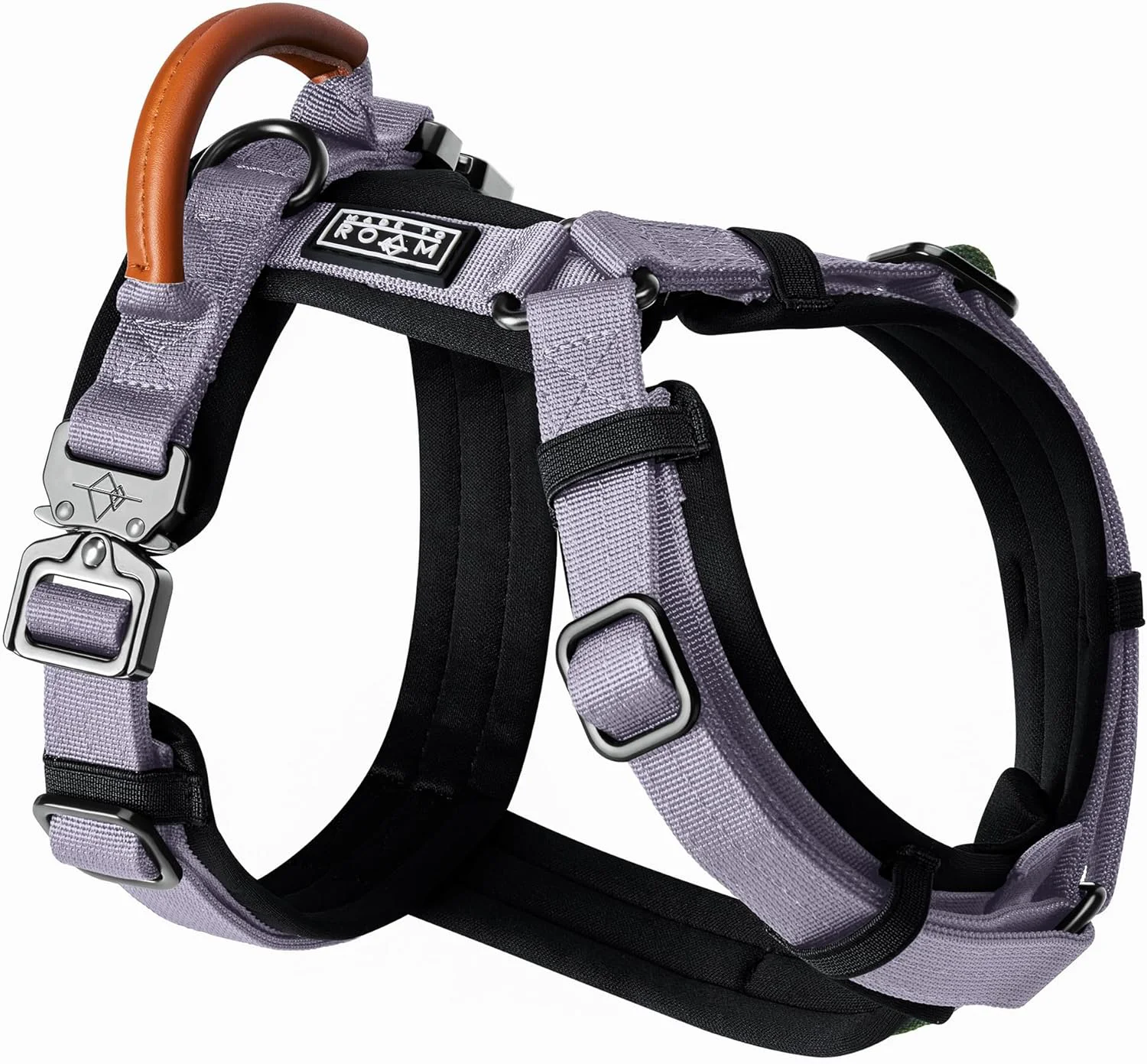 Classic MADE TO ROAM Premium Explorer Harness - Y-Shaped Dog Harness with Adjustable Durable Nylon Soft Padding Metal Buckles and Leather Handle for Small Medium Large Dogs Montana Moonrise Size 4 Consistent