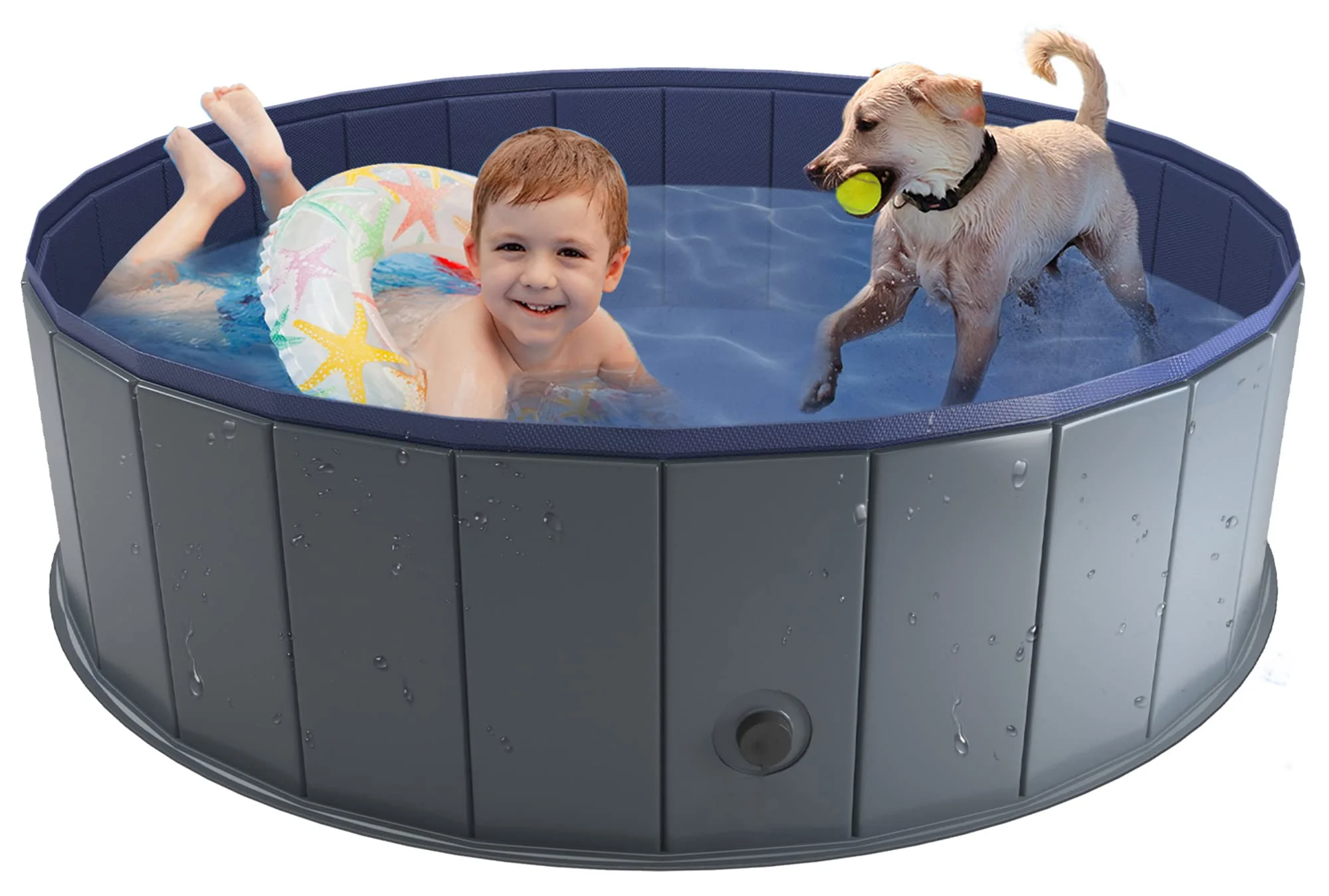 Efficient Niubya Foldable Dog Pool - Collapsible 48x12in Portable Pet Bath Tub Comfortable