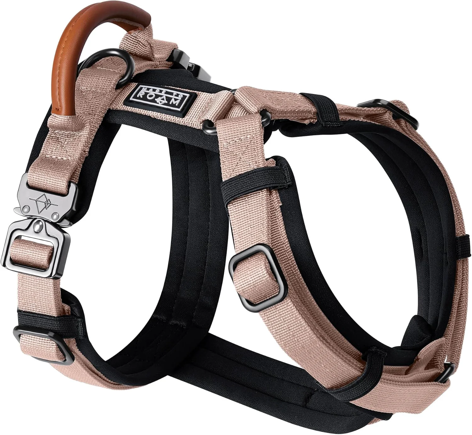 Top-Quality MADE TO ROAM Premium Explorer Harness - Y-Shaped Dog Harness with Adjustable Durable Nylon Soft Padding Metal Buckles and Leather Handle for Small Medium Large Dogs Utah Glow Size 6 Verified
