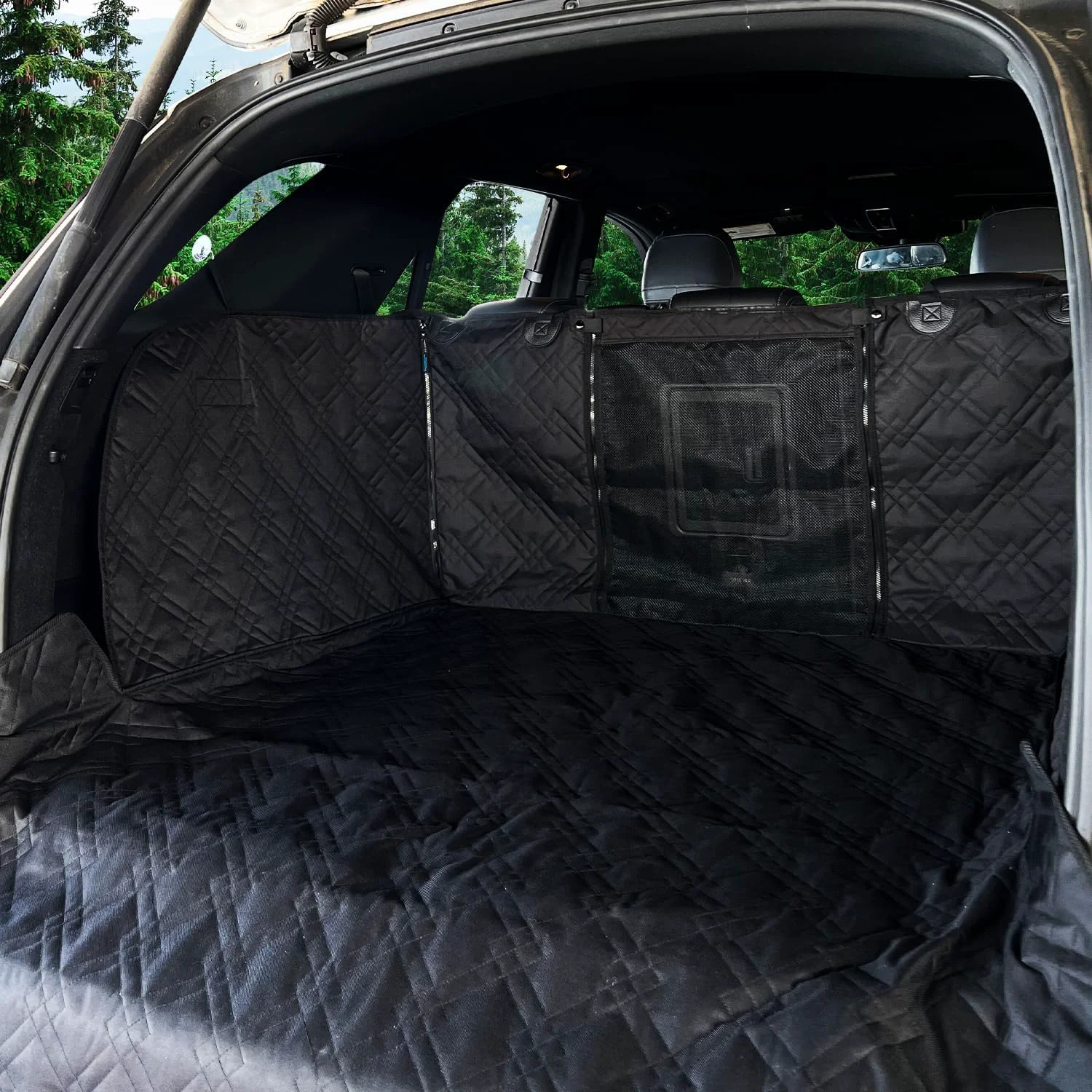 Optimized Bulldogology Cargo Liner for SUV - Heavy Duty Pet Trunk Liner Cargo Cover - Waterproof Cargo Cover for Dogs Hair Muddy Paws - Protector Cargo Mats for Back of SUV Large Black High-Quality