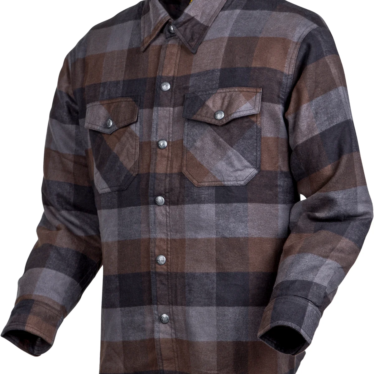 Crafted Scorpion - Covert Moto Flannel Black Brown Grey Lg Expertly Made